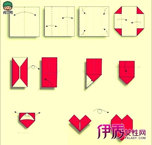 爱心折纸100种折法图解 爱心折纸折法图解