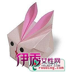 图解可爱兔子头的折纸折法_创意DIV_创意-伊
