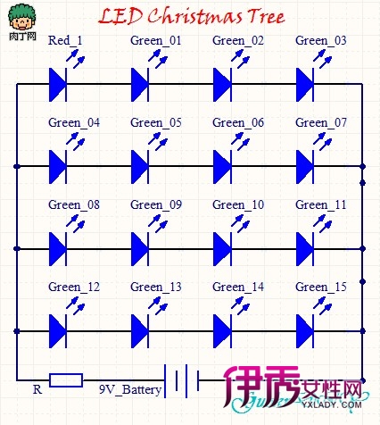 圣诞树般漂亮的LED小灯DIY图解_创意DIV_创