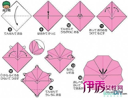 手工折纸-桃花的纸艺折法图片_创意DIV_创意