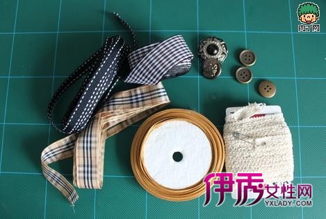 织带制作英伦风胸花的制作方法_创意DIV_创意