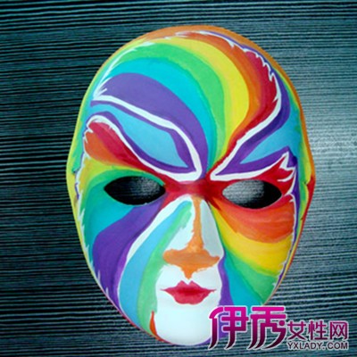 丙烯手绘面具图片全脸