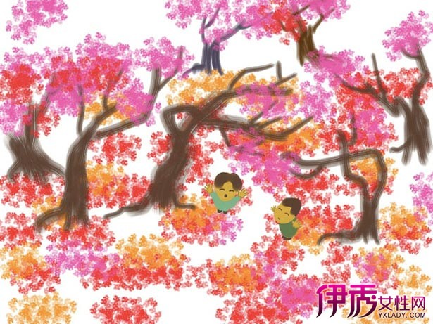 皱纹纸粘贴画风景