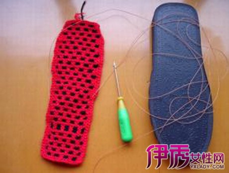 毛线拖鞋鞋边的钩法