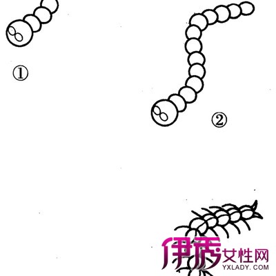 【图】蜈蚣简笔画图片展示 幼儿学习简笔画有方法