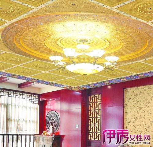 【圆形吊顶配灯效果图】【图】客厅圆形吊顶配