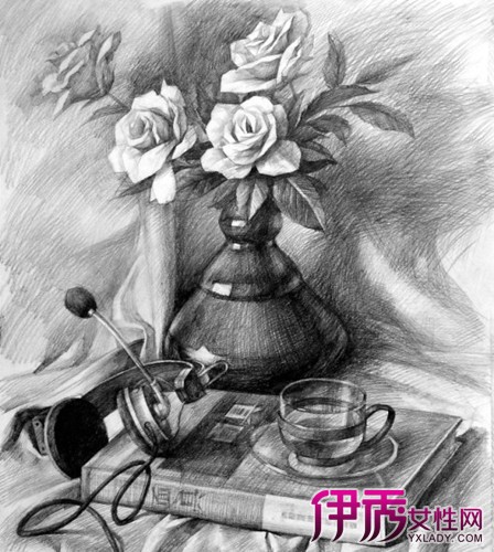 【图】盘点静物花素描图片 6个步骤教你画出逼真静物花