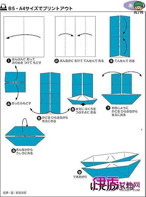 双体纸船的折法