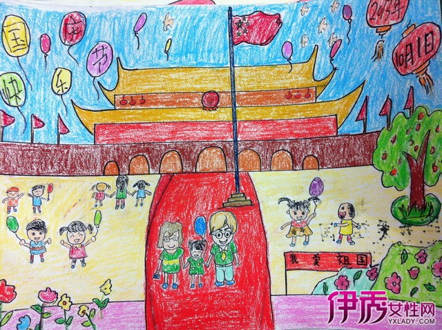 【图】国庆节儿童绘画作品快乐涂鸦 欢度国庆儿童绘画作品-国庆节儿