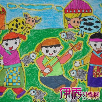 少数民族 儿童画图片展示_少数民族 儿童画相关图片下载
