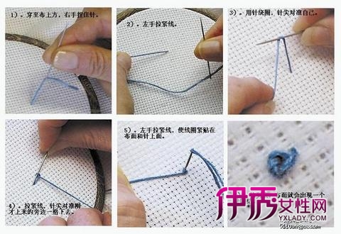 十字绣法国结绣法详细图解教程