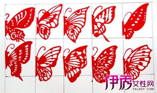 蝴蝶团花剪纸教程图片