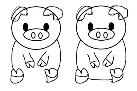 【简笔画】【图】简笔画动物怎么画 可爱小猪